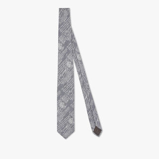 All Over Scritto Tie, BLUE GREY DUSK, hi-res