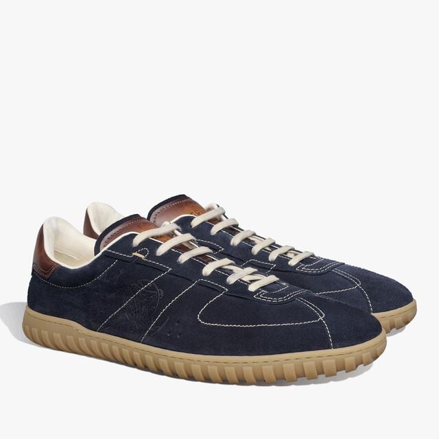 Trainer Suede Calf Sneaker, NAVY, hi-res 2