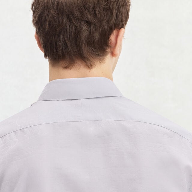 Andy Cotton Silk Scritto Shirt, ICY GREY, hi-res 3