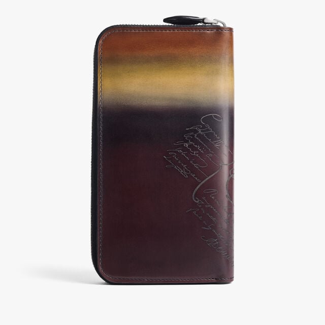 Itauba Scritto Leather Long Zipped Wallet, ECLISSI, hi-res 3