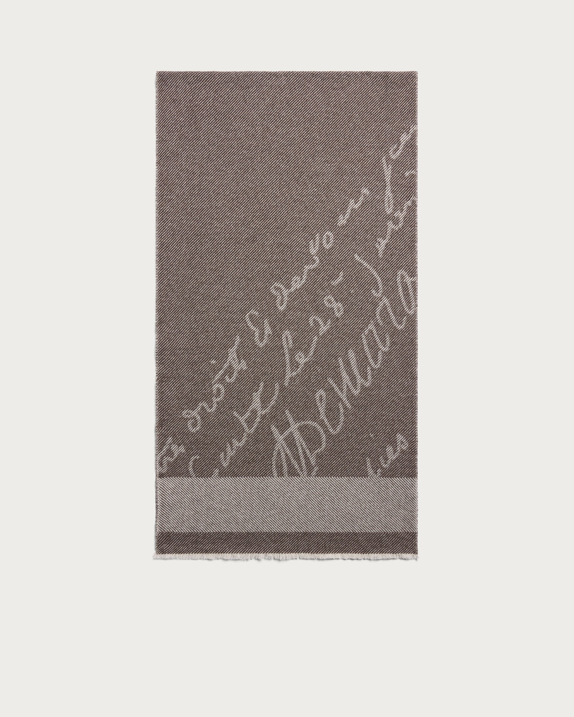 Scritto Pattern Scarf, Signature Brown, hi-res