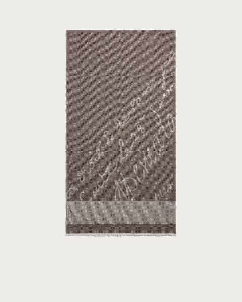 Scritto Pattern Scarf, Signature Brown, hi-res