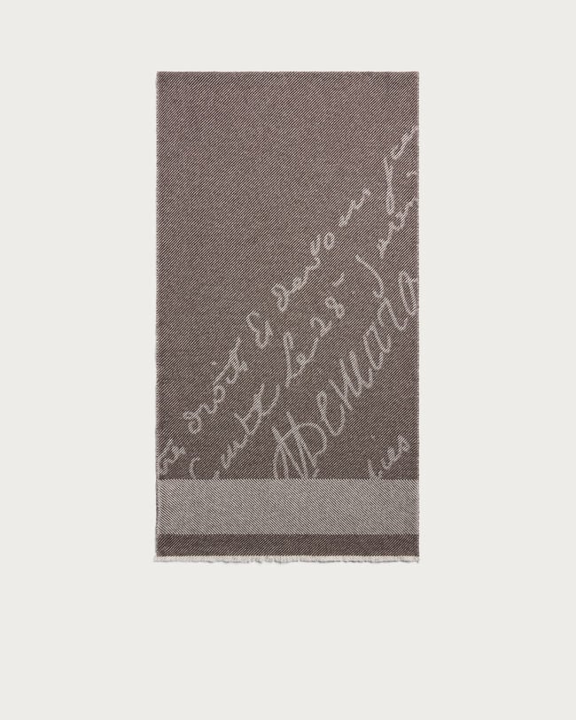 Scritto Pattern Scarf, Signature Brown, hi-res