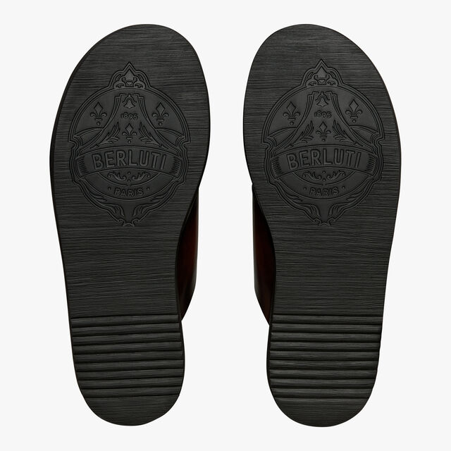 Sifnos Scritto Leather Sandal, BLACK + TDM INTENSO, hi-res 4