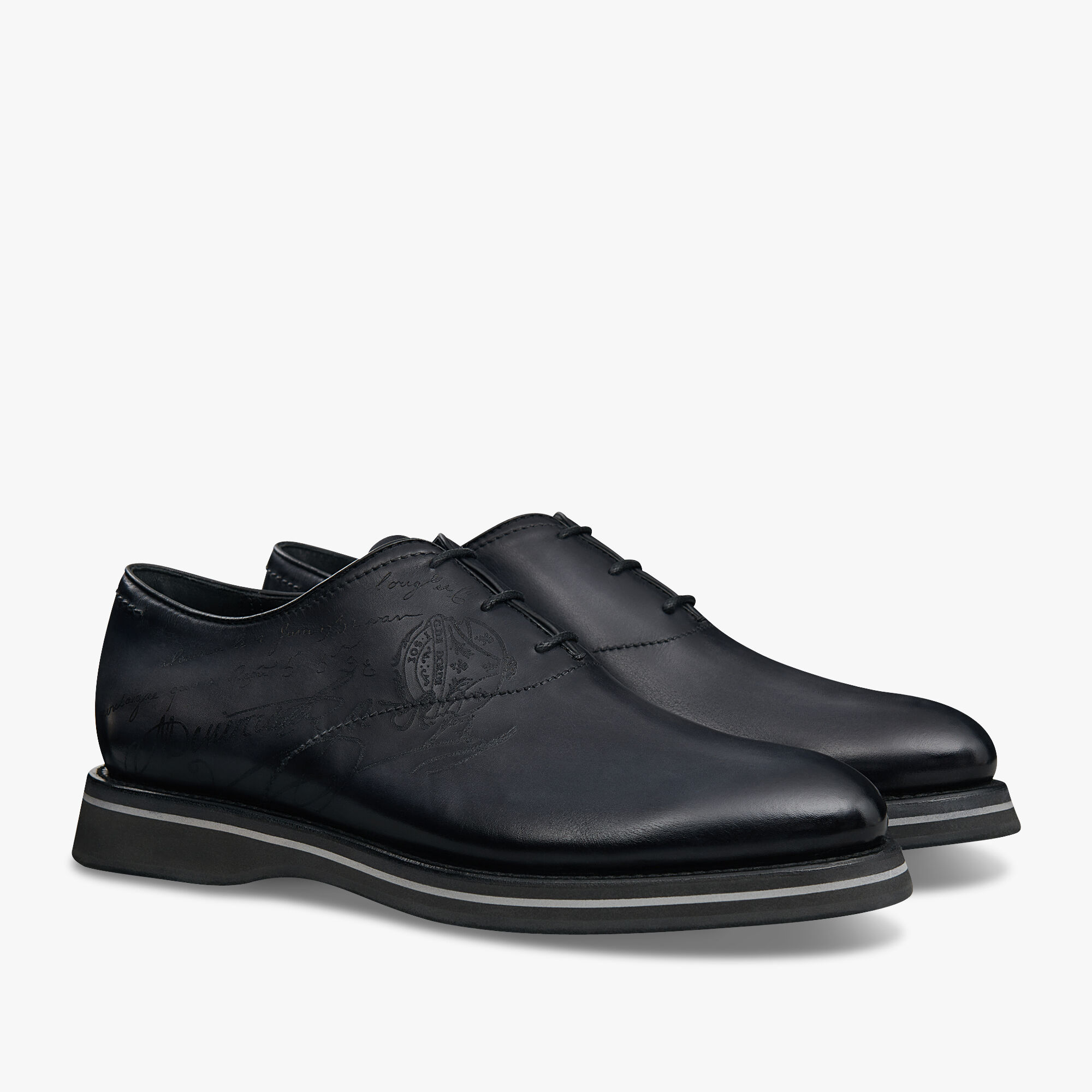 Alessio Padova Leather Oxford, NERO GRIGIO, hi-res 2