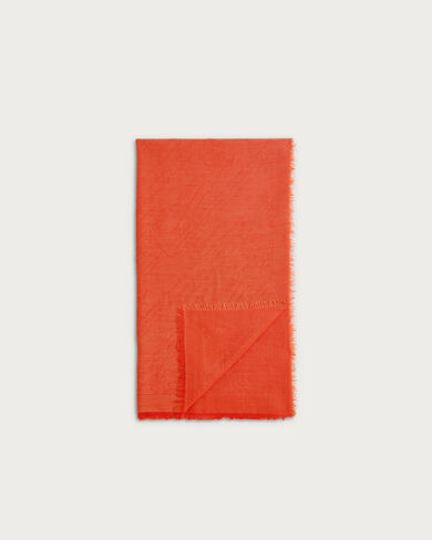 Scritto Pattern Scarf, Bright Coral, hi-res