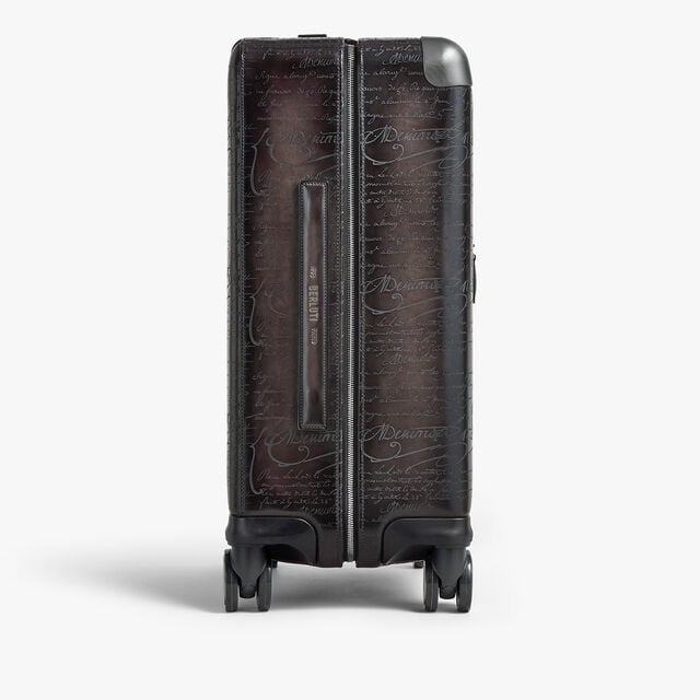 Formula 1005 Scritto Leather Rolling Suitcase, NERO GRIGIO, hi-res 3