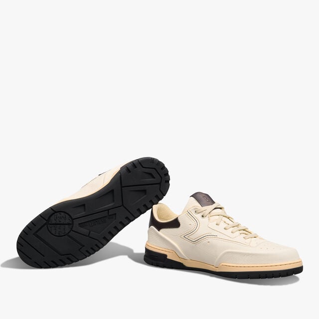Playoff Deer Leather Sneaker, WHITE, hi-res 4