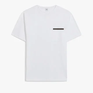 レザータブ ポケット Tシャツ, BLANC OPTIQUE, hi-res