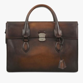 E'Mio Leather Briefcase, TOBACCO BIS, hi-res