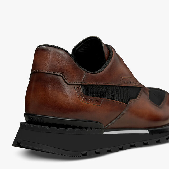 Fast Track Leather And Nylon Sneaker, CACAO INTENSO, hi-res 5