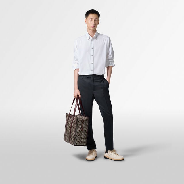 Cabas De Voyage Toile Marbeuf Tote Bag, DARK BROWN + MADURO, hi-res 9
