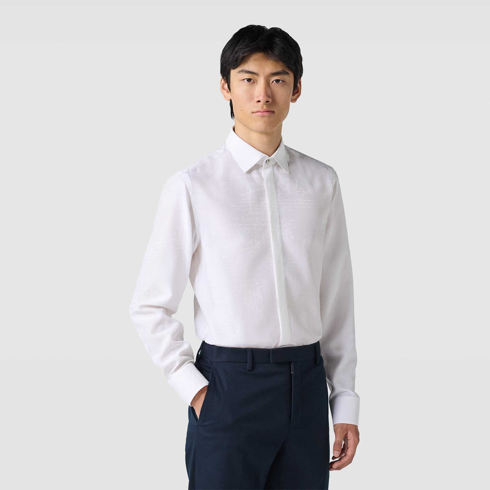 コットン シルク スクリット アンディ シャツ | ベルルッティ JP