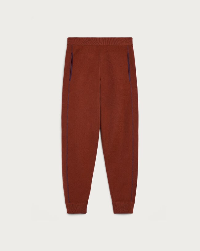 Shadow Jogpants with Leather Detail, Rust, hi-res