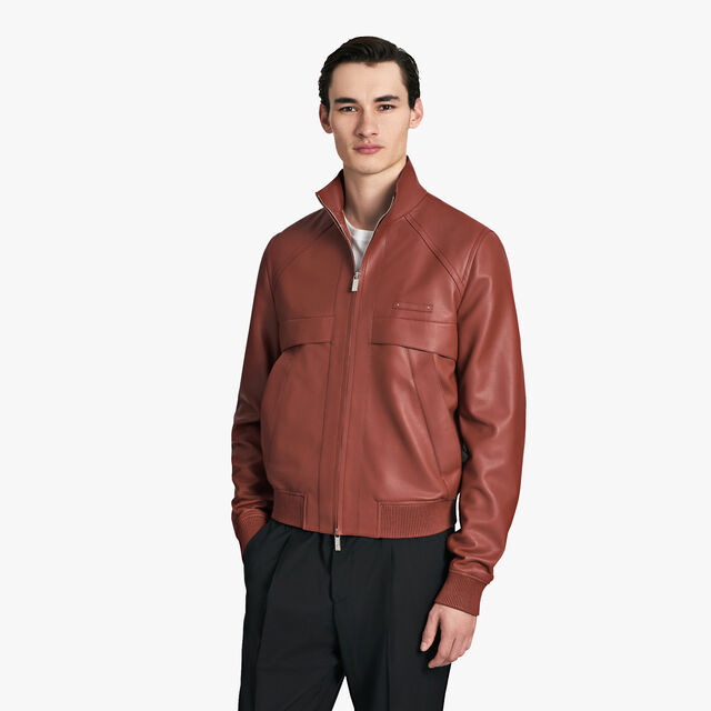 Light Leather Blouson, RED RUST, hi-res 2