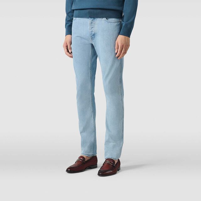 Slim Fit  Jeans With Scritto, LIGHT BLUE, hi-res 2