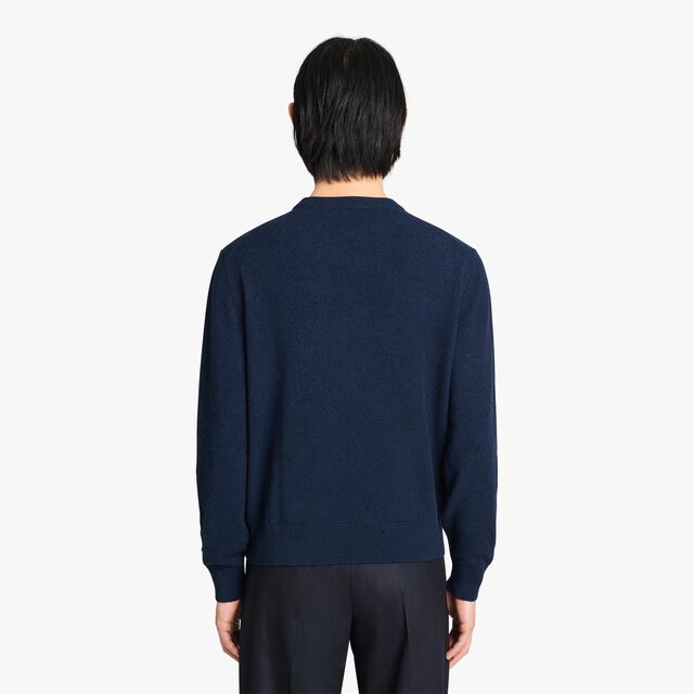 Cashmere Sweater With Thabor Embroidery, BLUE WINTER NIGHT, hi-res 3