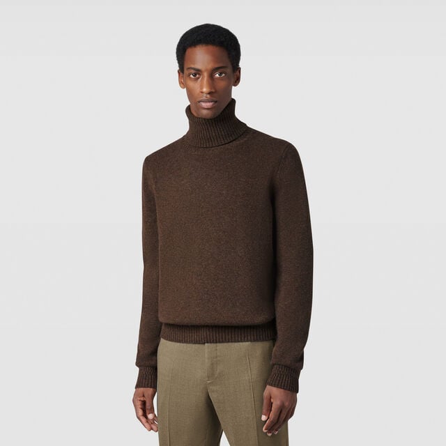 Classic Cashmere Turtleneck, EARTH BROWN, hi-res 2