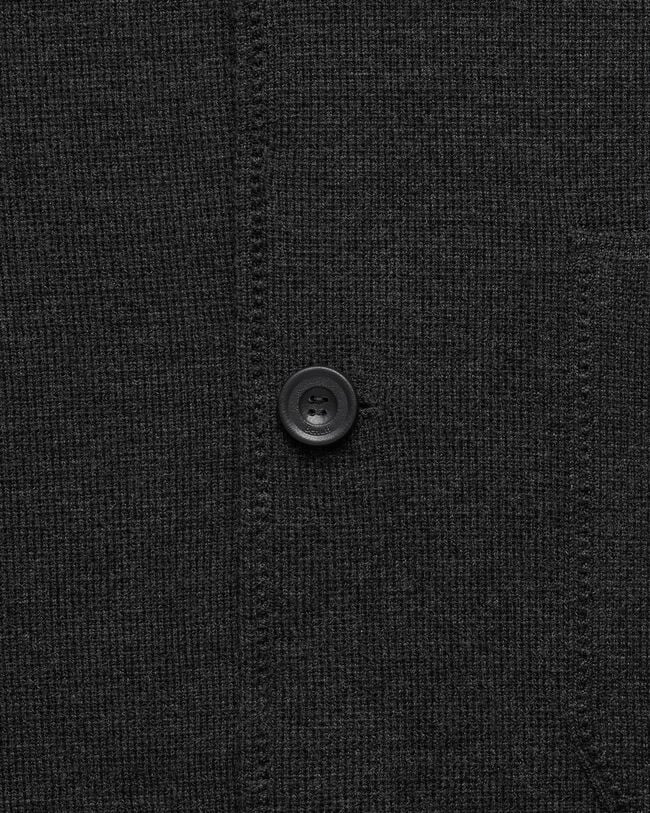 Bicolor Knitted Foresti&egrave;re with Leather Details, Dark Grey Melange & Duck Egg, hi-res
