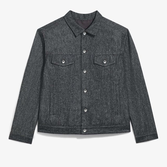 デニムジャケット, SPECKLED BLACK, hi-res 1
