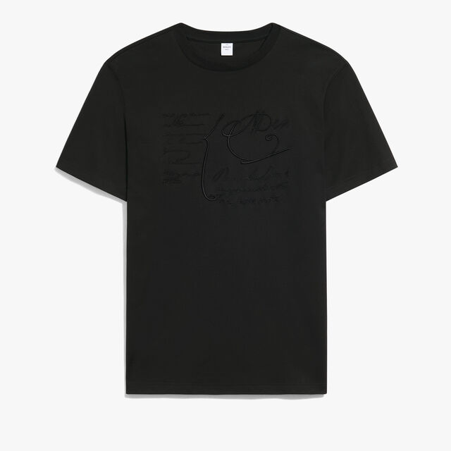 Scritto Embroidered T-shirt, NOIR, hi-res 1