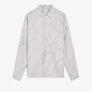 Scritto Jacquard Shirt, BEIGE, hi-res