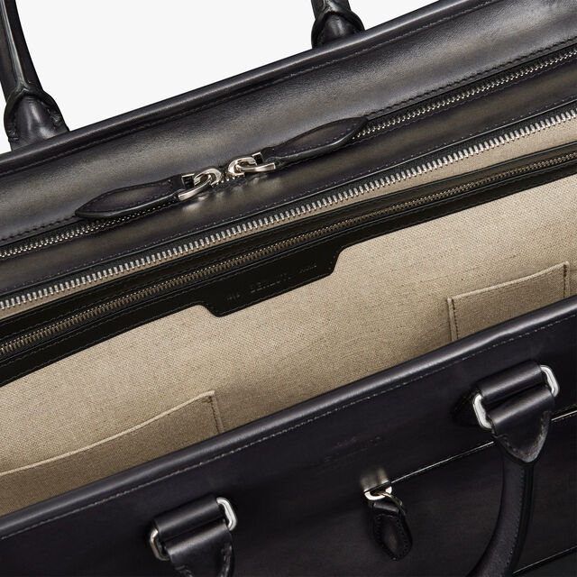 Deux Jours Leather Briefcase, NERO GRIGIO, hi-res 7