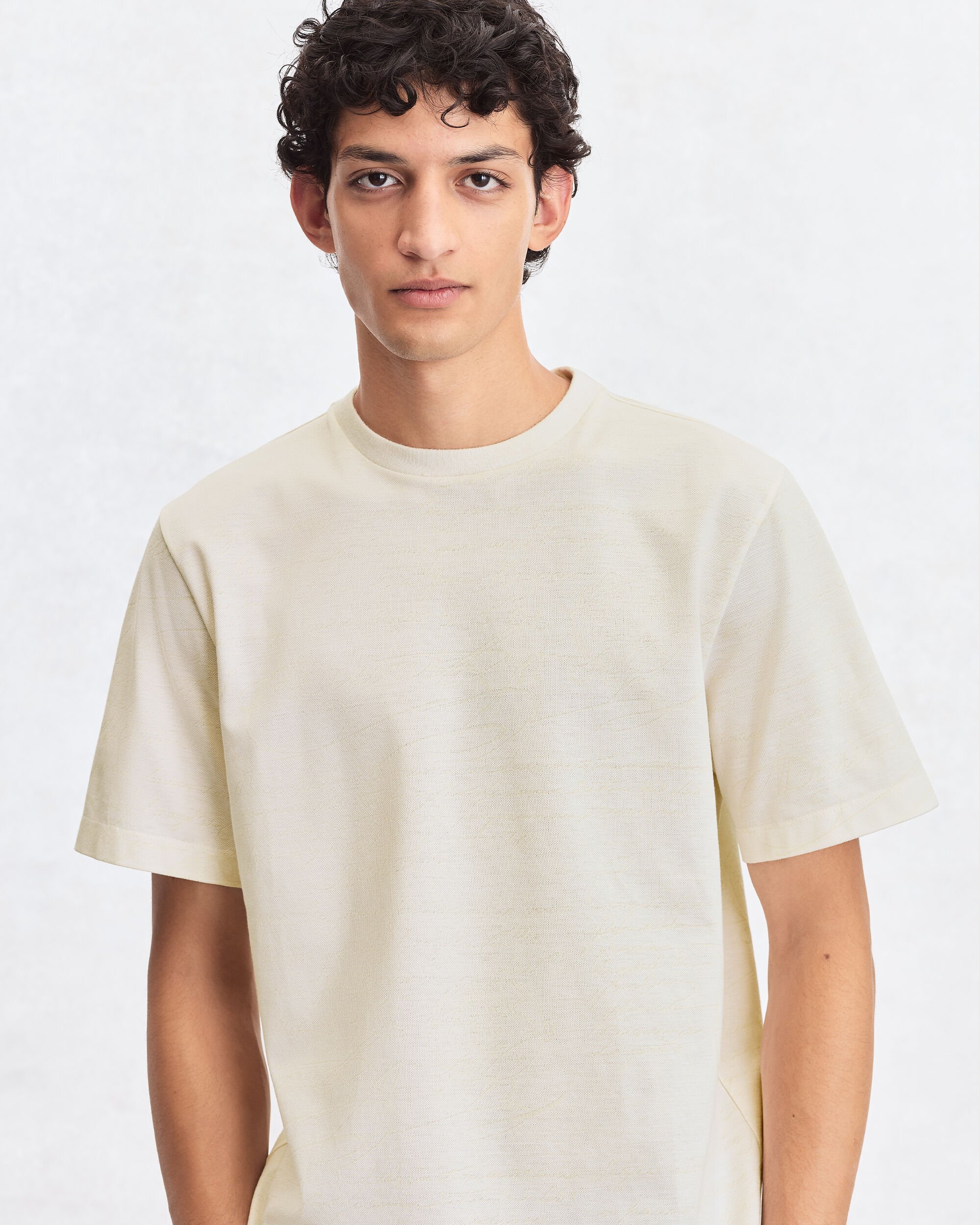 Scritto Piqu&eacute; T-shirt, Off White, hi-res