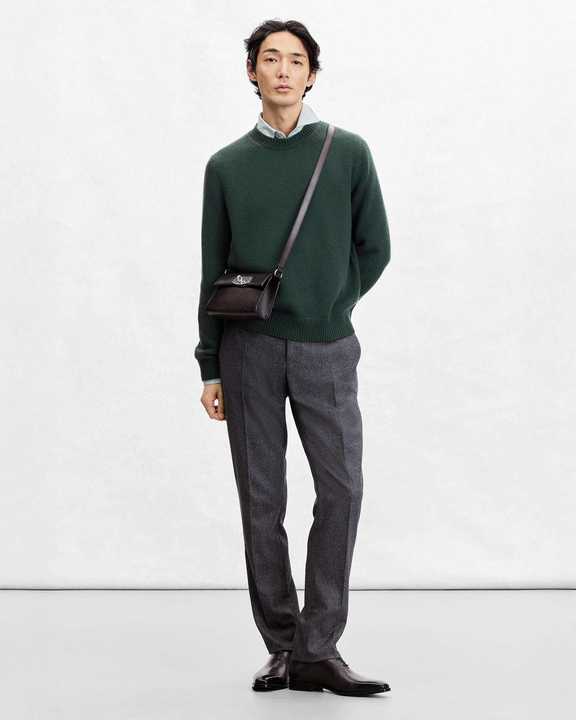 Alessio Trousers with Leather Zip-puller, Carbon Grey, hi-res