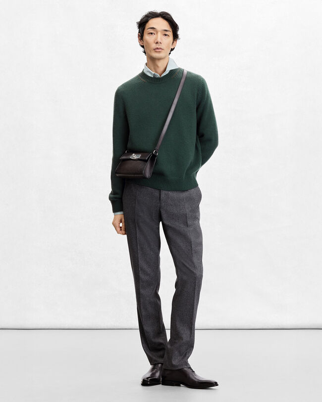 Alessio Trousers with Leather Zip-puller, Carbon Grey, hi-res