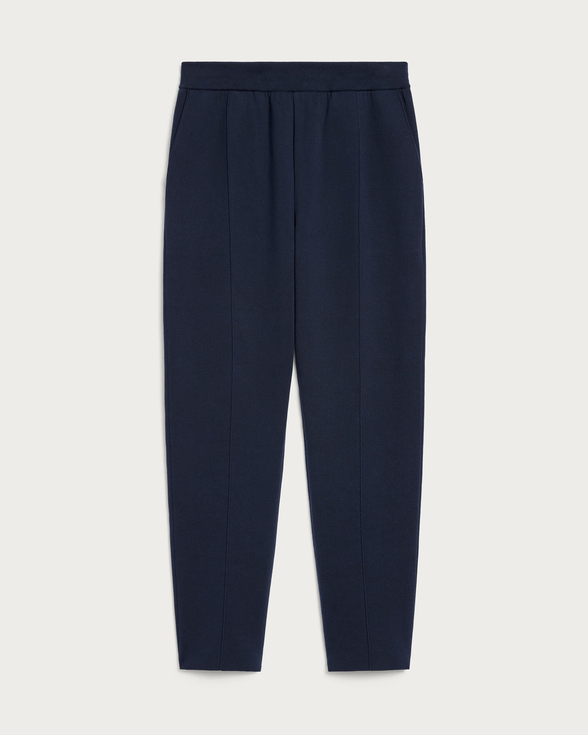 Double Face Knitted Pants, Cold Night Blue, hi-res