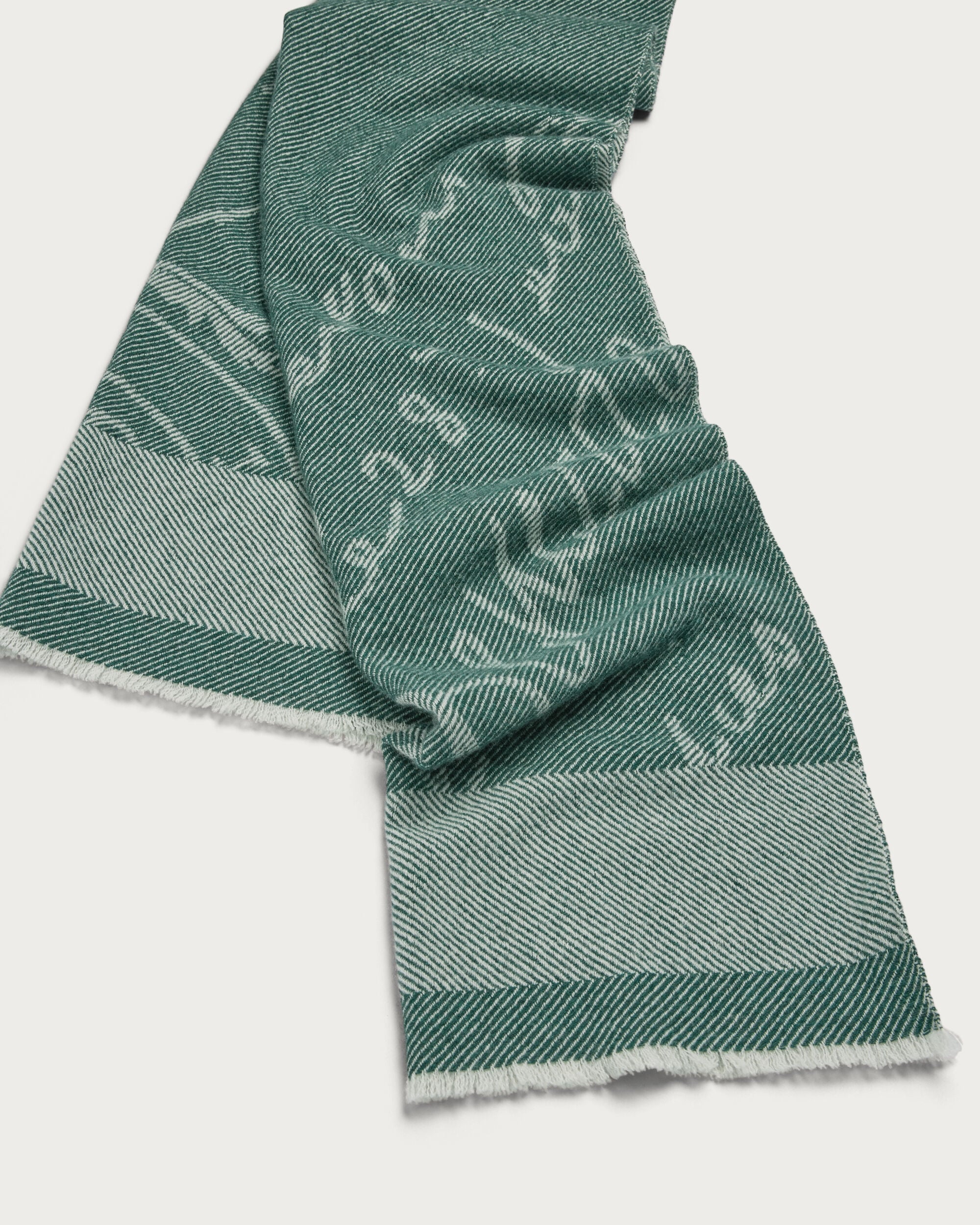 Scritto Pattern Scarf, Dark Green, hi-res