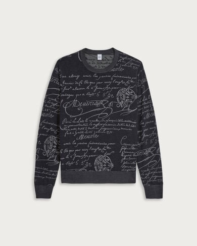 クラシック スクリット クルーネック, Navy & Grey Scritto, hi-res