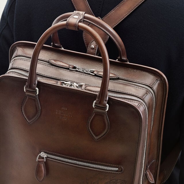 Premier Jour Backpack In Scritto Leather, SOFT BROWN, hi-res 4