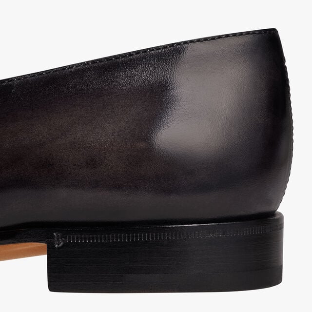 Cursive Galet Scritto Leather Loafer, NERO GRIGIO, hi-res 8