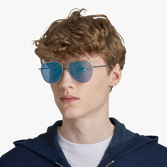 Glint Metal Sunglasses, SILVER+AZURE BLUE, hi-res 4