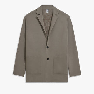 Double Face Scritto Knitted Jacket, PEBBLES GREY, hi-res