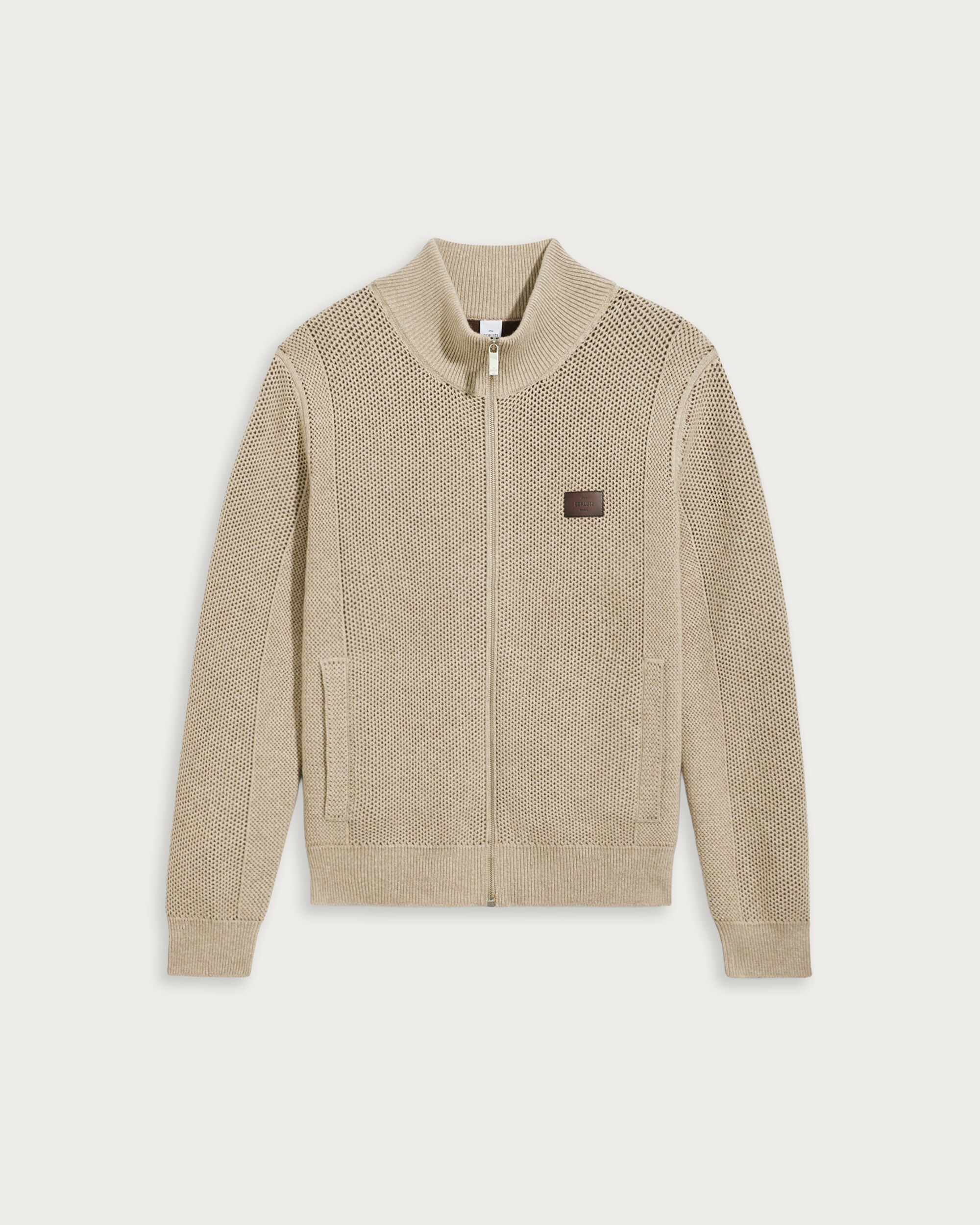 Reversible Blouson with Leather Detail, Fluffy Beige, hi-res
