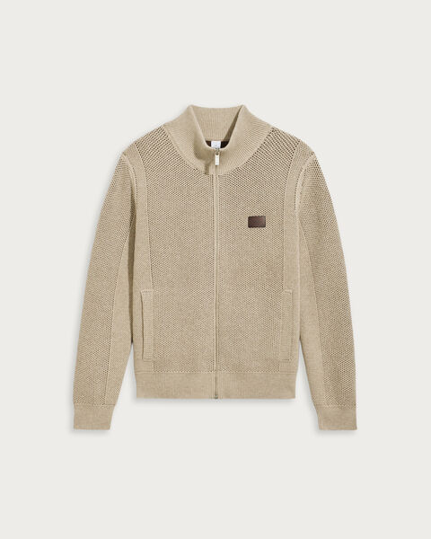 Reversible Blouson with Leather Detail, Fluffy Beige, hi-res