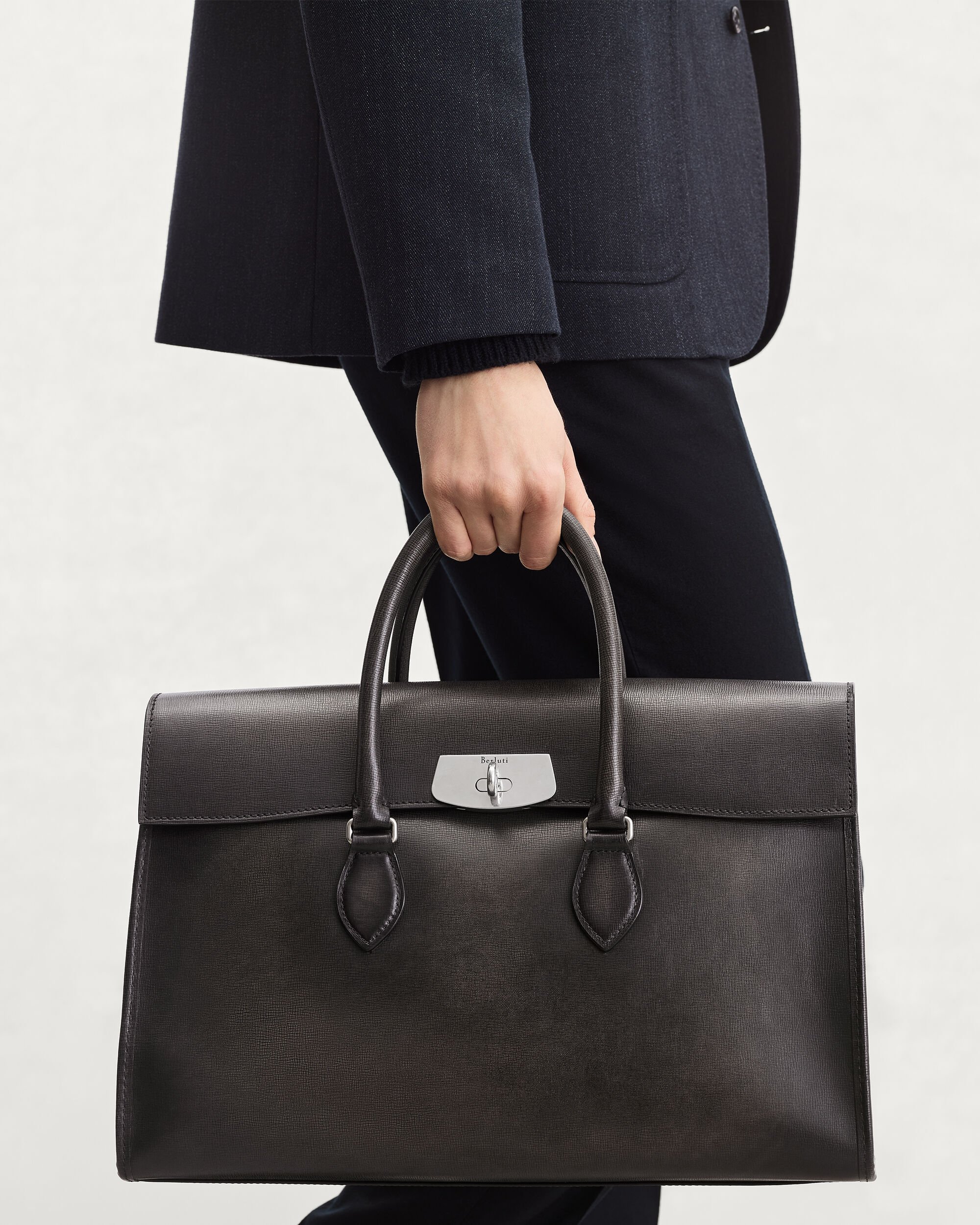 E'Mio Briefcase, Grey Flanel, hi-res