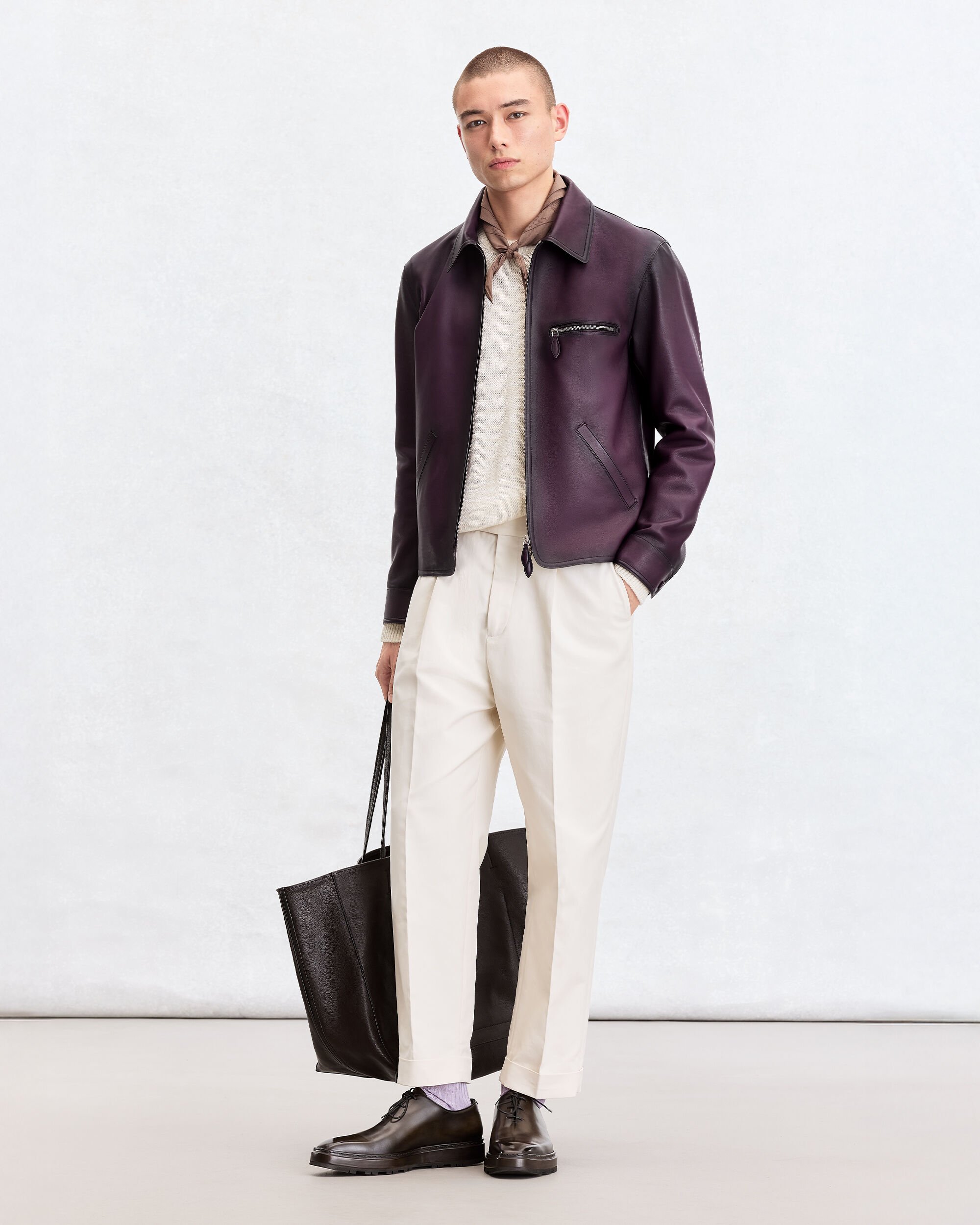 Leather Patina Un Jour Blouson, Grapes, hi-res