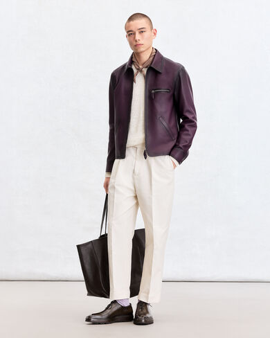 Leather Patina Un Jour Blouson, Grapes, hi-res