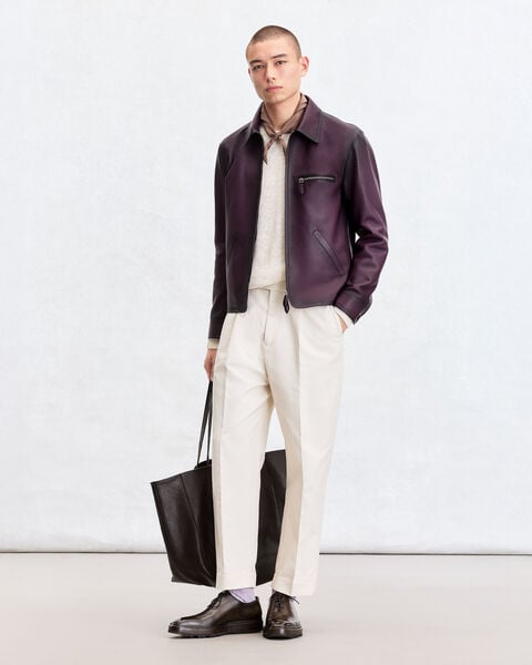 Leather Patina Un Jour Blouson, Grapes, hi-res