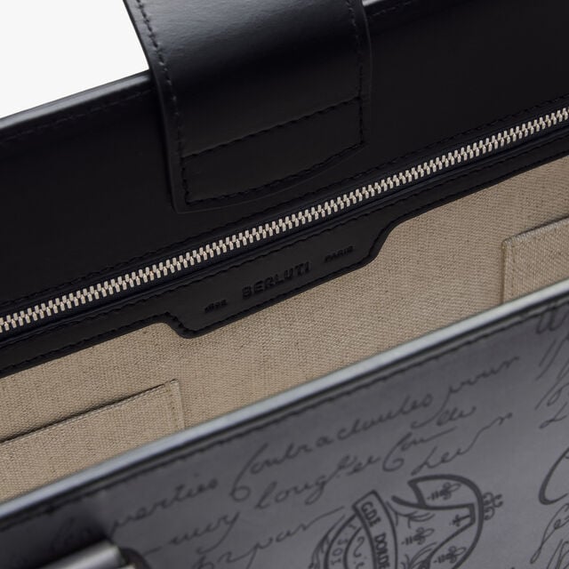 Toujours Mini Scritto Leather Tote Bag, LIGHT ALUMINIO, hi-res 4