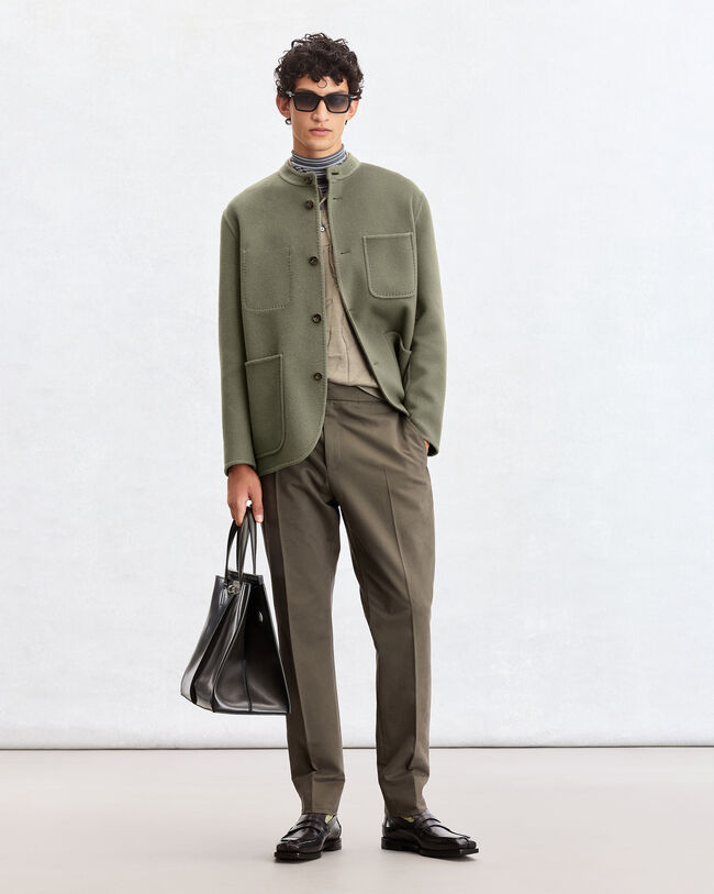 Double Face Foresti&egrave;re Jacket, Kaki & Internal Giant Scritto, hi-res