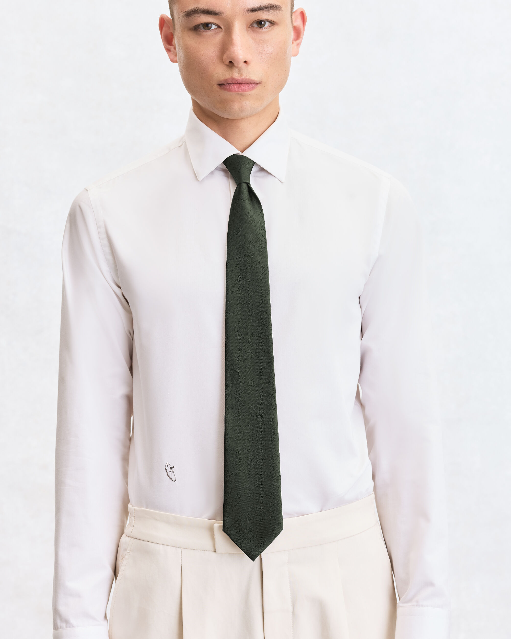 Berluti ベルルッティ ネクタイ ダークグレー ベルルッティジャガードスクリット シルクタイ グレー メンズ ネクタイ