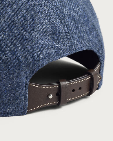 Baseball Cap with Leather Visor, Soladite Blue, hi-res