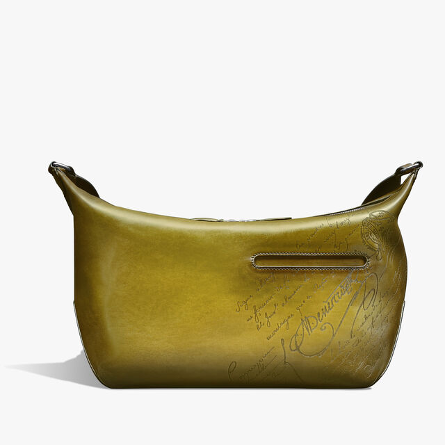 Toujours Soft Zipped Hobo Scritto Leather Messenger, JUNGLE GREEN, hi-res 1
