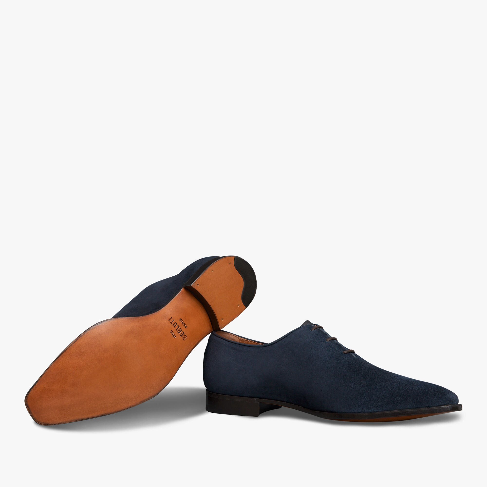 Alessandro Demesure Scritto Camoscio Leather Oxford, NAVY, hi-res 4