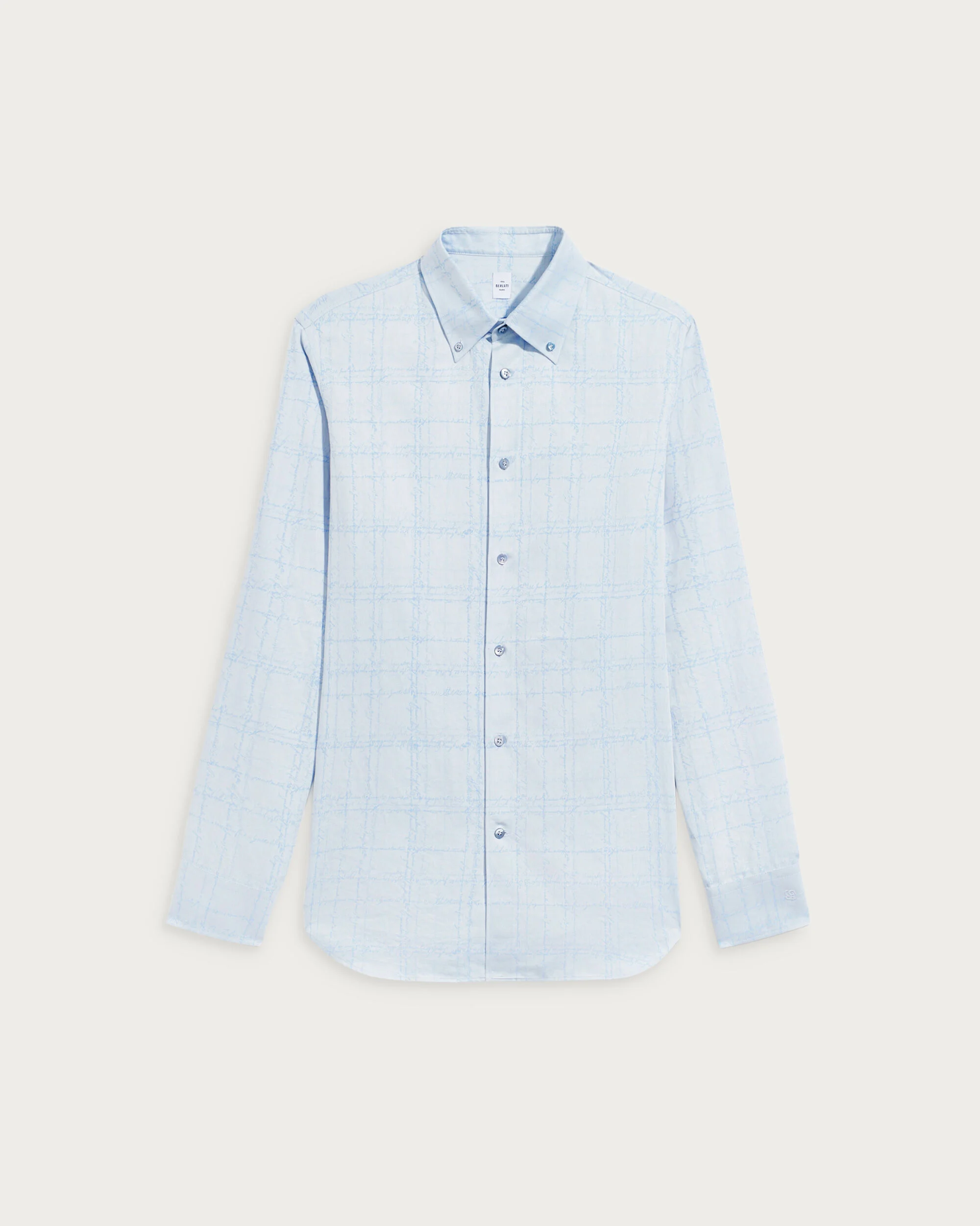 Scritto Alessandro Buttondown Shirt, Light Blue Scritto Check, hi-res